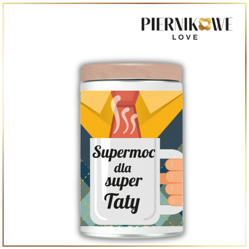 SUPERMOC DLA SUPER TATY PUSZKA BIAŁA KAWA 150G - POMYSŁ NA PREZENT DLA TATY