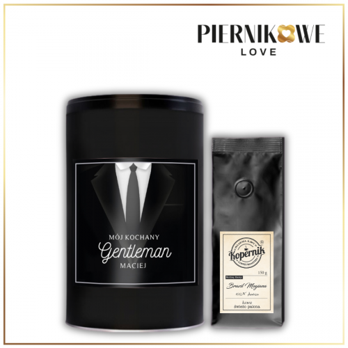 MÓJ GENTLEMAN PUSZKA CZARNA 150G DLA MĘŻA - PREZENT DLA MĘŻCZYZNY