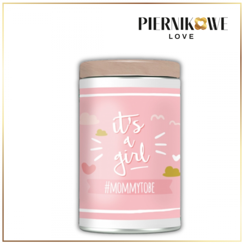 IT'S A GIRL PUSZKA BIAŁA 150G - PREZENT NA BABY SHOWER DLA DZIEWCZYNKI