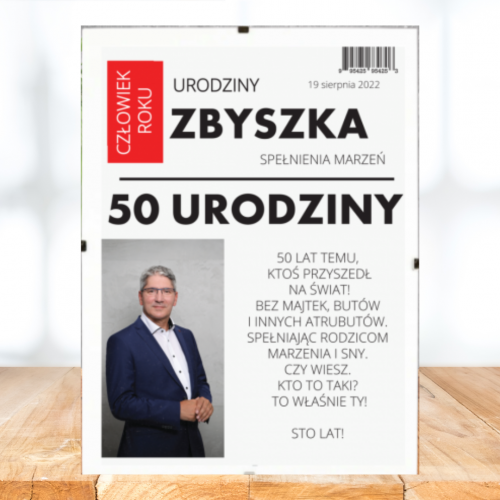 WYBORCZE URODZINY OKŁADKA GAZETY - PREZENT NA URODZINY PLAKAT