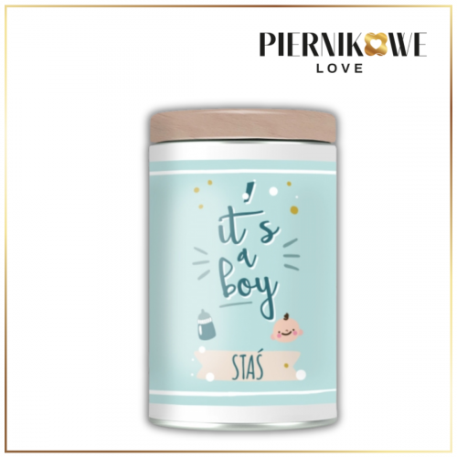 IT'S A BOY PUSZKA BIAŁA 150G - PREZENT NA BABY SHOWER DLA CHŁOPCA