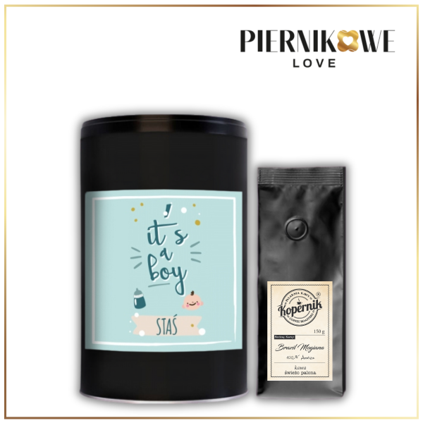 IT'S A BOY PUSZKA CZARNA 150G - PREZENT NA BABY SHOWER DLA CHŁOPCA