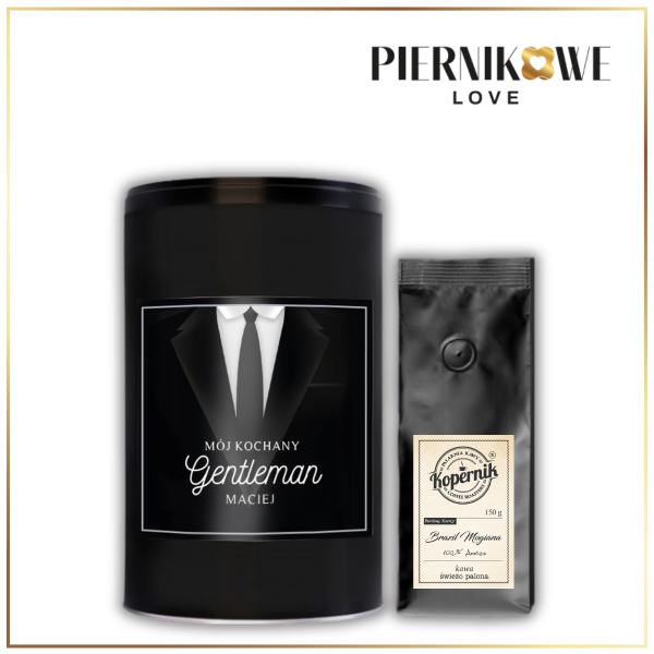 MÓJ GENTLEMAN PUSZKA CZARNA 150G DLA MĘŻA - PREZENT DLA MĘŻCZYZNY